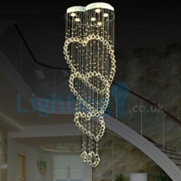 モダンコンテンポラリーシャンデリア フラッシュマウントペンダントフィクスチャ クリスタルレインドロップライト