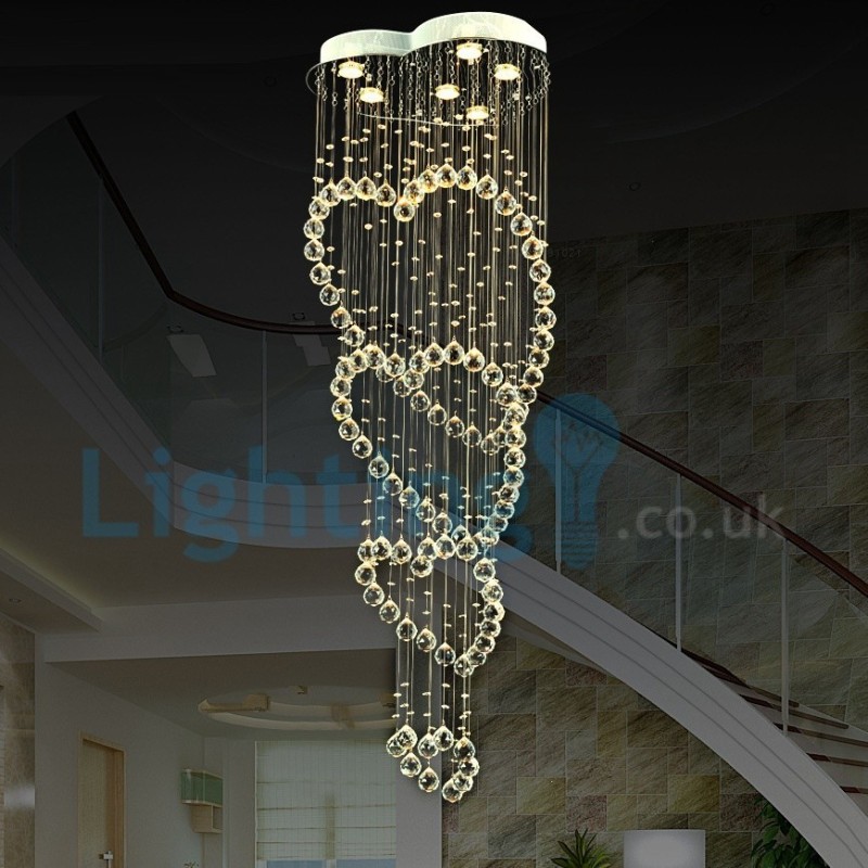 モダンコンテンポラリーシャンデリア フラッシュマウントペンダントフィクスチャ クリスタルレインドロップライト