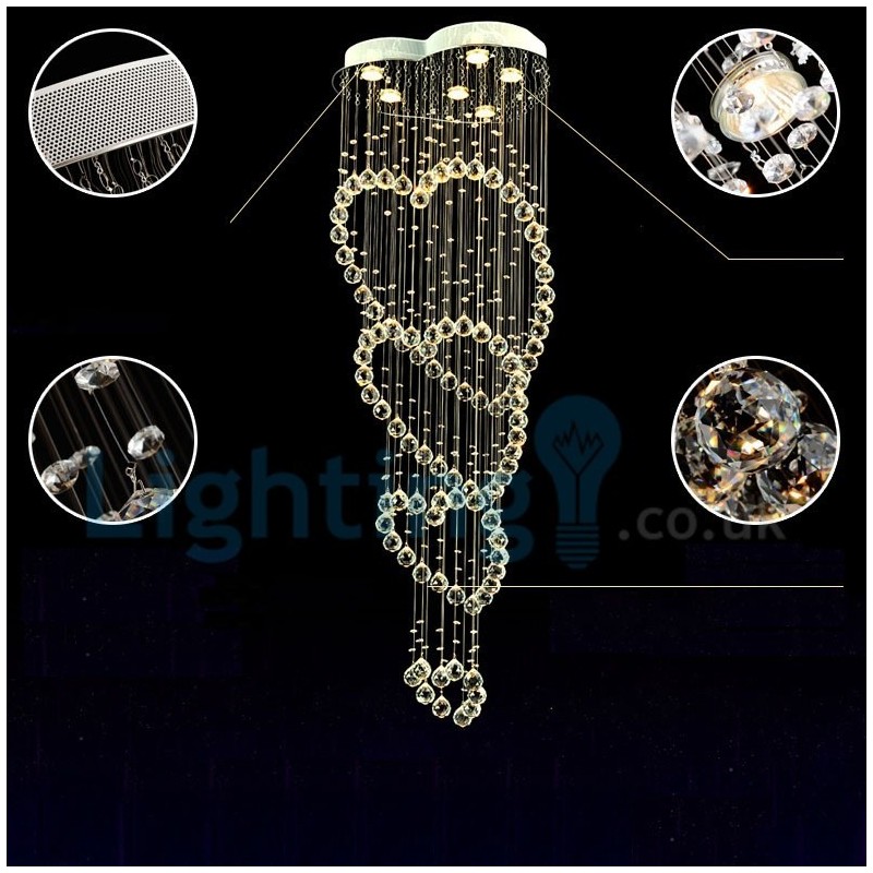 モダンコンテンポラリーシャンデリア フラッシュマウントペンダントフィクスチャ クリスタルレインドロップライト