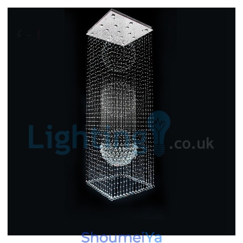 モダンコンテンポラリーシャンデリア フラッシュマウントペンダントフィクスチャ クリスタルレインドロップライト