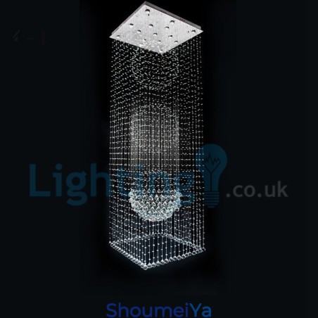 モダンコンテンポラリーシャンデリア フラッシュマウントペンダントフィクスチャ クリスタルレインドロップライト