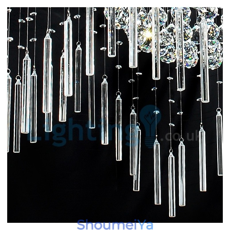 モダンコンテンポラリーシャンデリア フラッシュマウントペンダントフィクスチャ クリスタルレインドロップライト