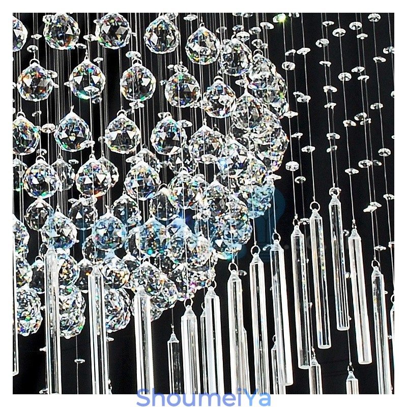 モダンコンテンポラリーシャンデリア フラッシュマウントペンダントフィクスチャ クリスタルレインドロップライト