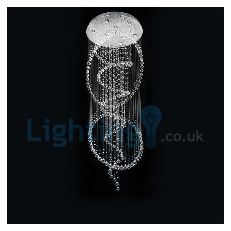 モダンコンテンポラリーシャンデリア フラッシュマウントペンダントフィクスチャ クリスタルレインドロップライト