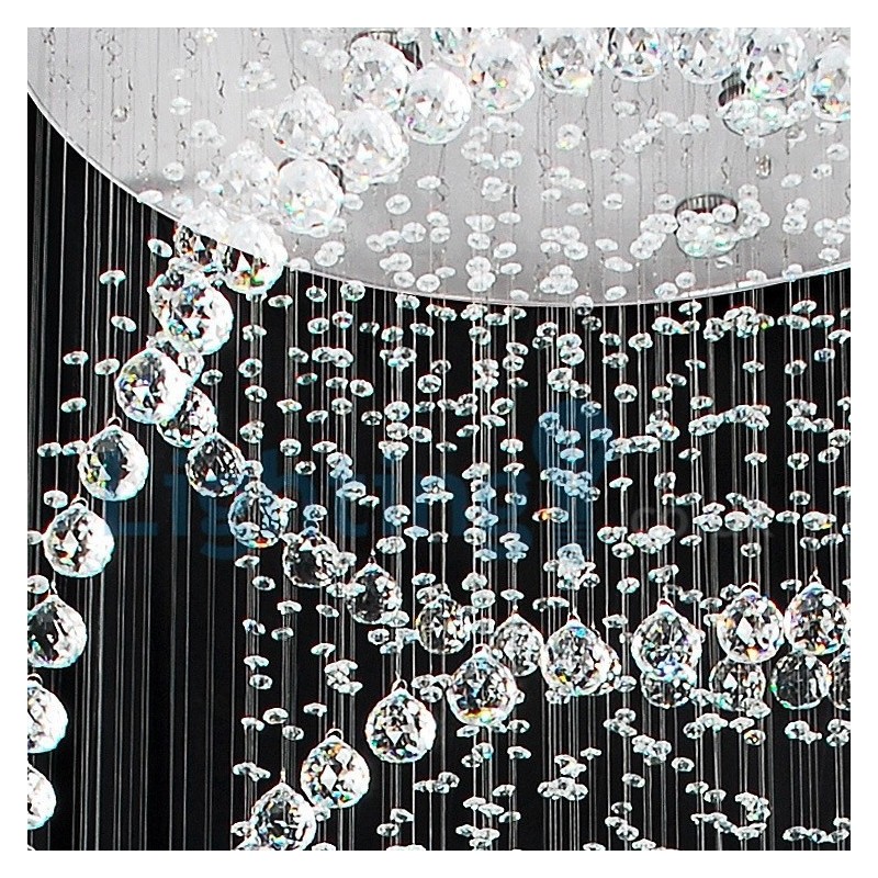 モダンコンテンポラリーシャンデリア フラッシュマウントペンダントフィクスチャ クリスタルレインドロップライト