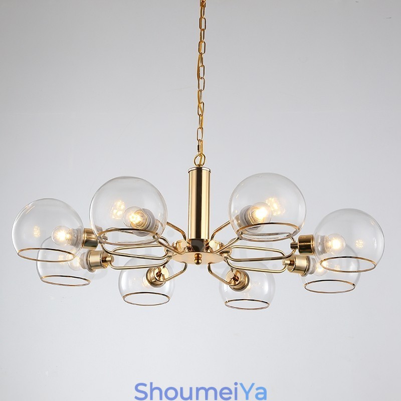 8 ライト 北欧 ポストモダン クリエイティブ ガラス マジック ビーン シャンデリア