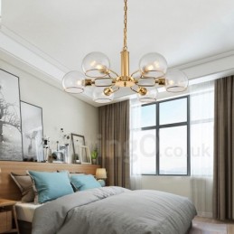 6 ライト 北欧 ポストモダン クリエイティブ ガラス マジック ビーン シャンデリア