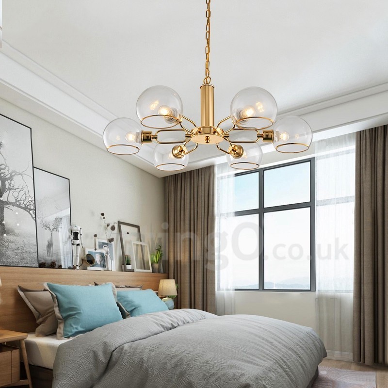 6 ライト 北欧 ポストモダン クリエイティブ ガラス マジック ビーン シャンデリア