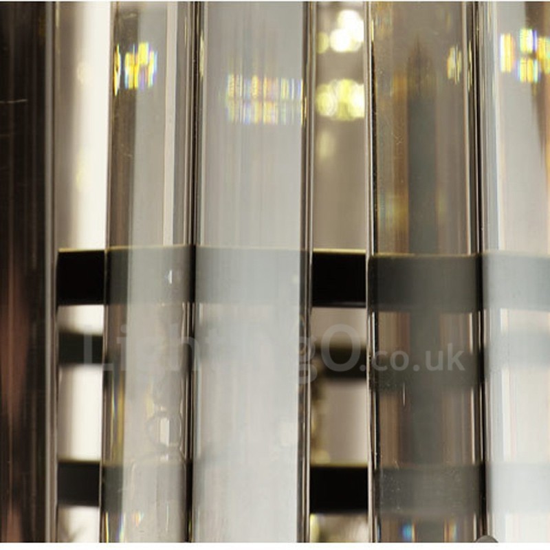 レトロな丸型グレークリスタル天井ライト