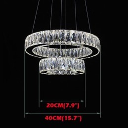 クリスタルシャンデリアライト モダン照明 2リング D2040 K9 大型クリスタルホーム天井照明器具