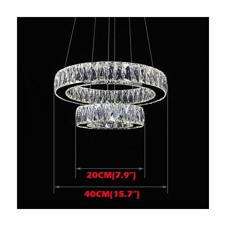 クリスタルシャンデリアライト モダン照明 2リング D2040 K9 大型クリスタルホーム天井照明器具