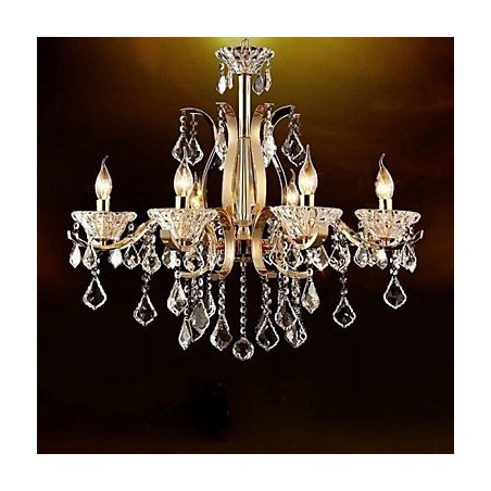 高級ゴールド錬鉄クリスタルシャンデリア 6 灯