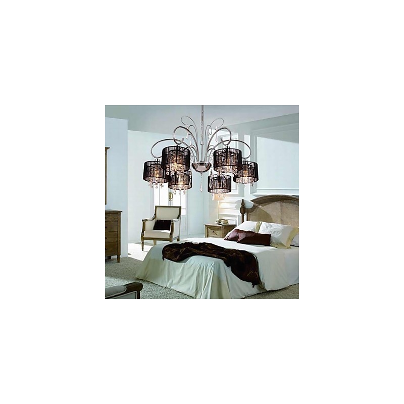 モダンコンテンポラリークリスタルクロームメタルシャンデリア