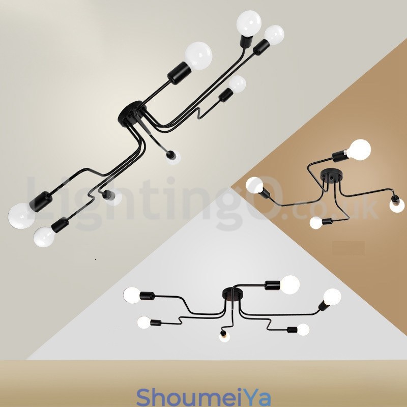 田舎風のフラッシュマウント天井照明