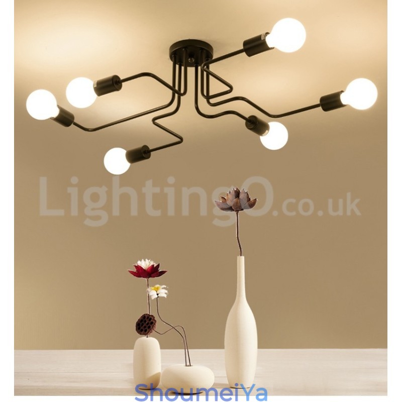 田舎風のフラッシュマウント天井照明