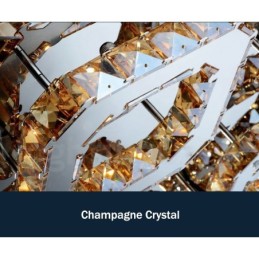 調光可能なモダンなスクエアクリスタルフラッシュマウント天井ライト、リモコン付き