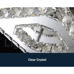 調光可能なモダンなスクエアクリスタルフラッシュマウント天井ライト、リモコン付き