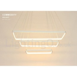 リモコン付き調光ペンダントライト モダンデザイン 3つの長方形