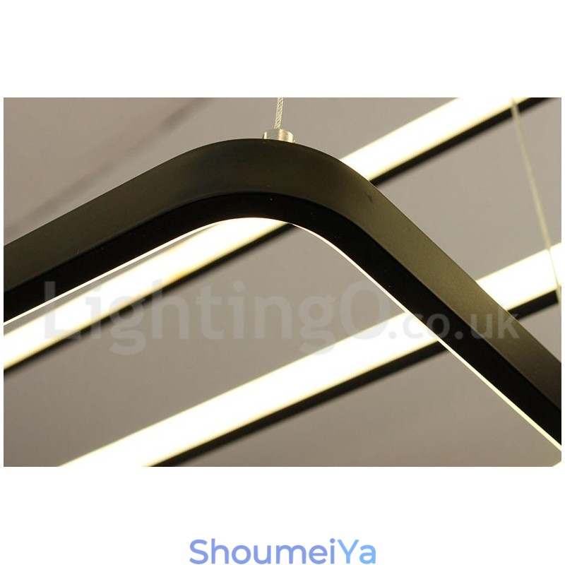 リモコン付き調光ペンダントライト モダンデザイン 3つの長方形