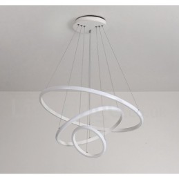 調光可能なサークルライトペンダントライト、リモコン付き、モダンデザインリング