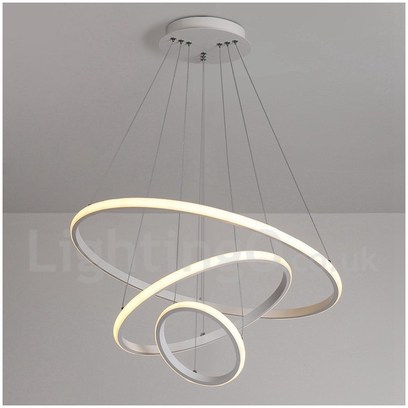 調光可能なサークルライトペンダントライト、リモコン付き、モダンデザインリング