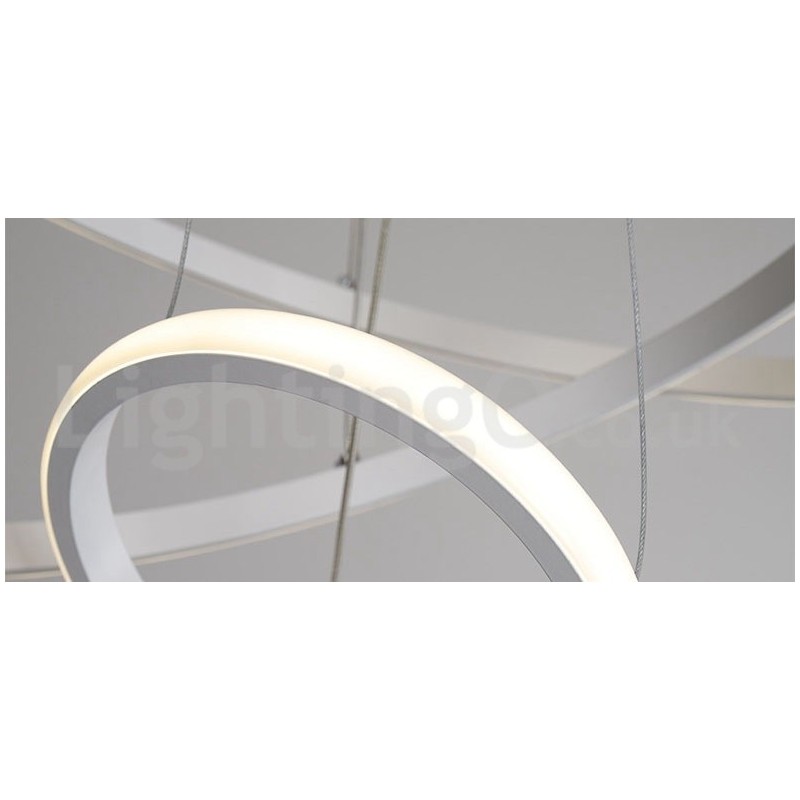 調光可能なサークルライトペンダントライト、リモコン付き、モダンデザインリング