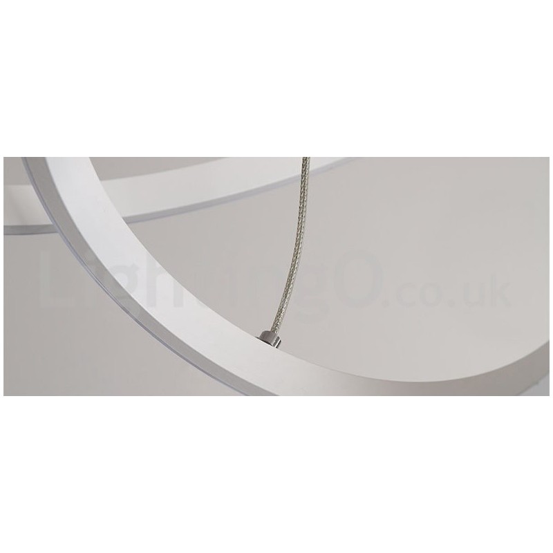 調光可能なサークルライトペンダントライト、リモコン付き、モダンデザインリング