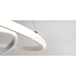 調光可能なサークルライトペンダントライト、リモコン付き、モダンデザインリング