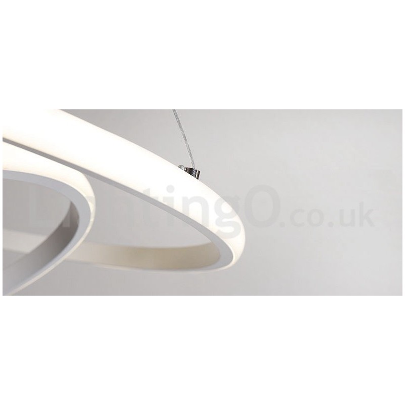 調光可能なサークルライトペンダントライト、リモコン付き、モダンデザインリング