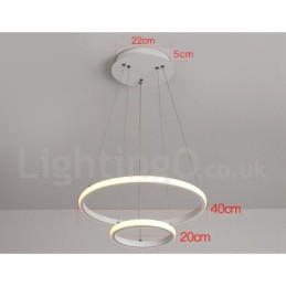 調光可能なサークルライトペンダントライト、リモコン付き、モダンデザインリング