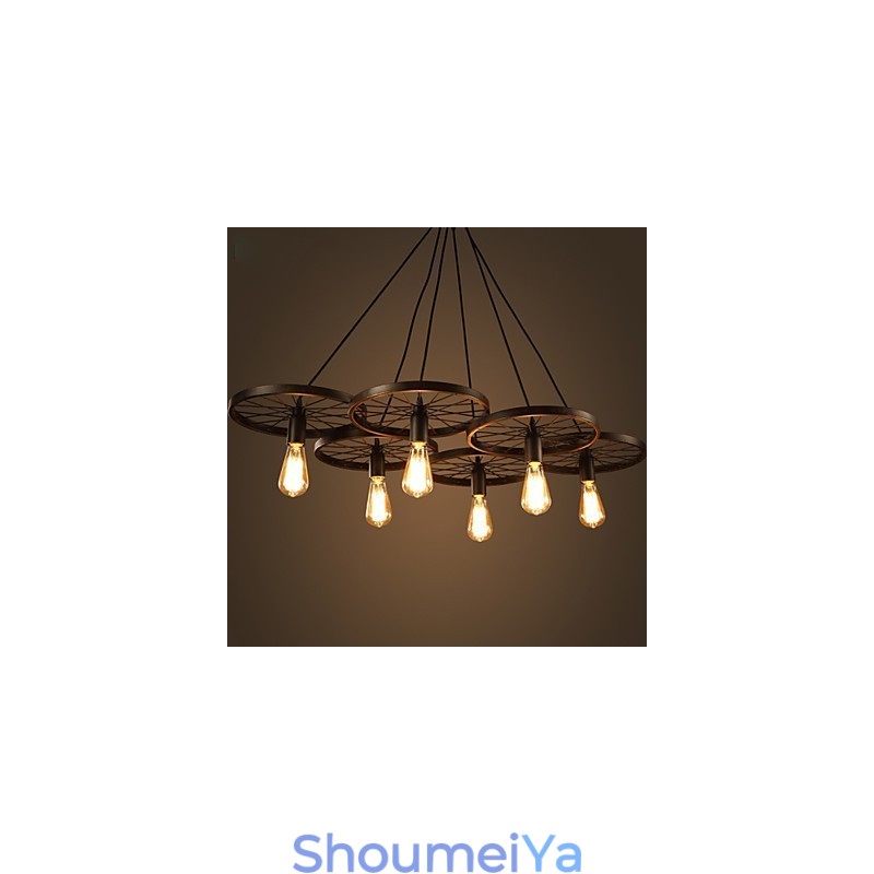 照明 インダストリアル ロフトスタイル 錬鉄シャンデリア カフェホイールシャンデリア