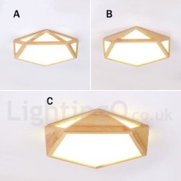 調光可能なマルチスタイル木製天井ライト、アクリルシェード付き天井ランプ、北欧スタイル