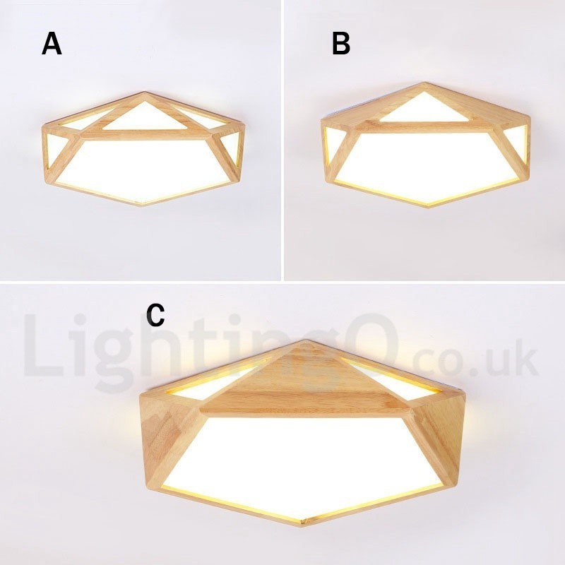 調光可能なマルチスタイル木製天井ライト、アクリルシェード付き天井ランプ、北欧スタイル