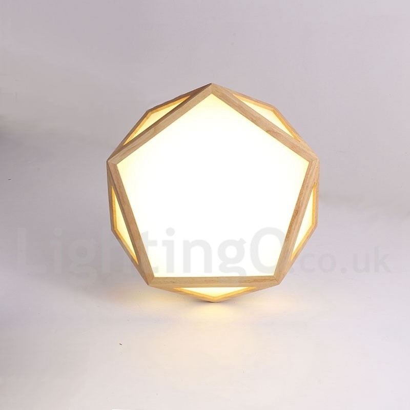 調光可能なマルチスタイル木製天井ライト、アクリルシェード付き天井ランプ、北欧スタイル