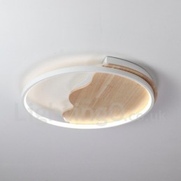 調光可能な白い雲の丸い木製の天井ライト超薄型の天井ランプは壁のライトとしても使用できます