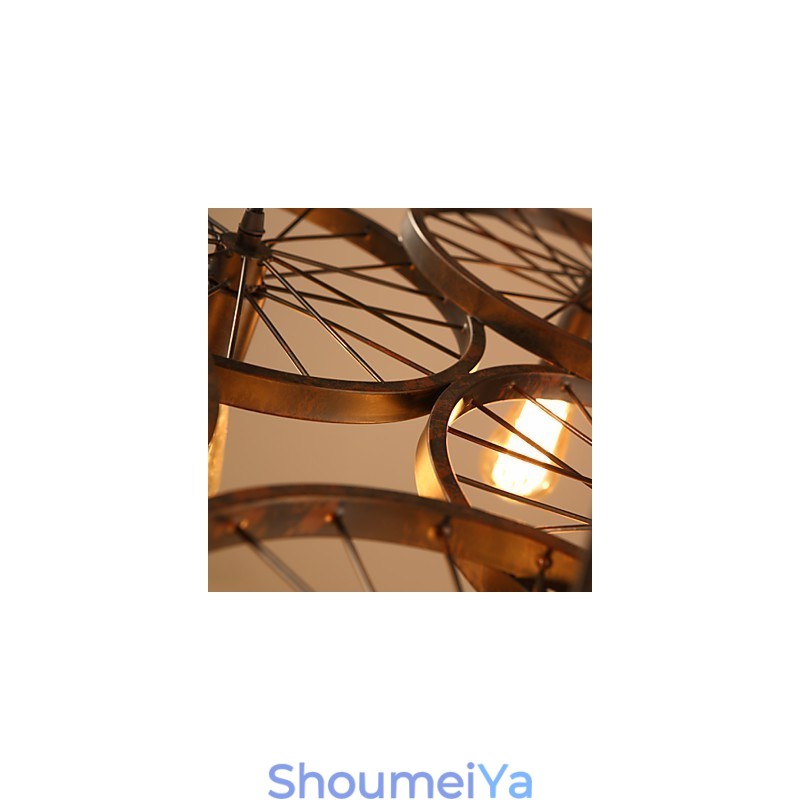 照明 インダストリアル ロフトスタイル 錬鉄シャンデリア カフェホイールシャンデリア