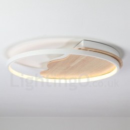 調光可能な白い雲の丸い木製の天井ライト超薄型の天井ランプは壁のライトとしても使用できます