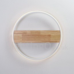 調光可能な白い丸い木製天井ライト超薄型天井ランプは壁ライトとしても使用できます