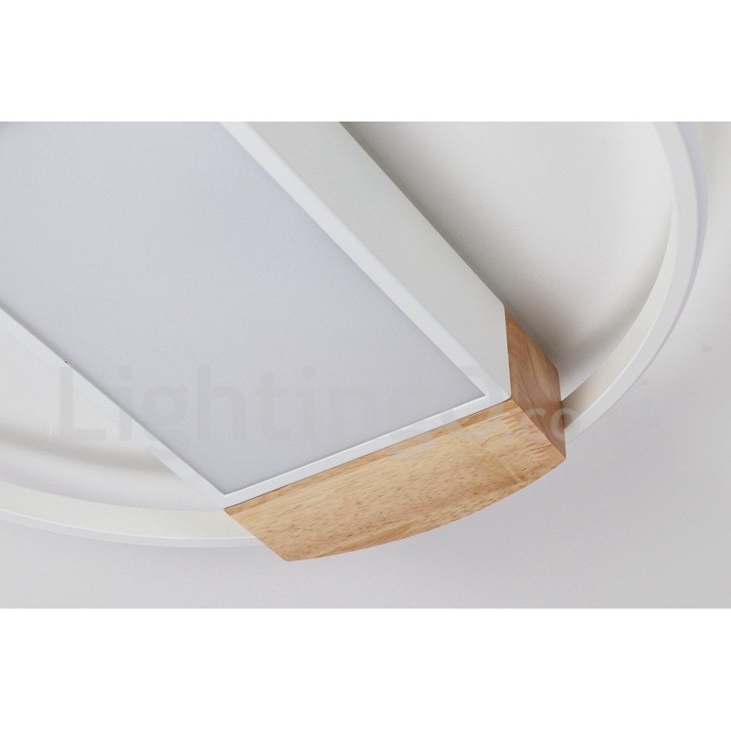 調光可能な白い丸い木製天井ライト超薄型天井ランプは壁ライトとしても使用できます