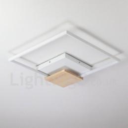 調光可能な白い正方形の木製天井ライト超薄型天井ランプは壁ライトとしても使用できます