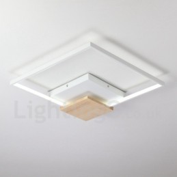調光可能な白い正方形の木製天井ライト超薄型天井ランプは壁ライトとしても使用できます