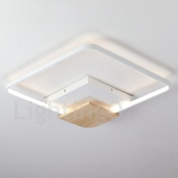 調光可能な白い正方形の木製天井ライト超薄型天井ランプは壁ライトとしても使用できます