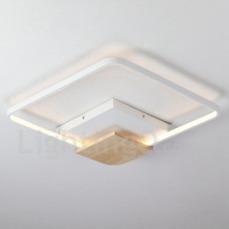 調光可能な白い正方形の木製天井ライト超薄型天井ランプは壁ライトとしても使用できます