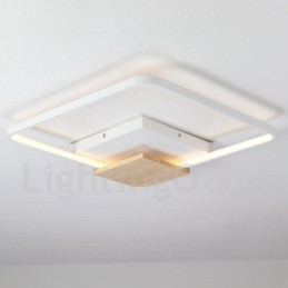調光可能な白い正方形の木製天井ライト超薄型天井ランプは壁ライトとしても使用できます