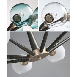 レトロ ヴィンテージ マジック ビーン 素朴なシャンデリア マルチカラー ガラスシェード付き