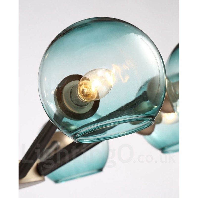 レトロ ヴィンテージ マジック ビーン 素朴なシャンデリア マルチカラー ガラスシェード付き