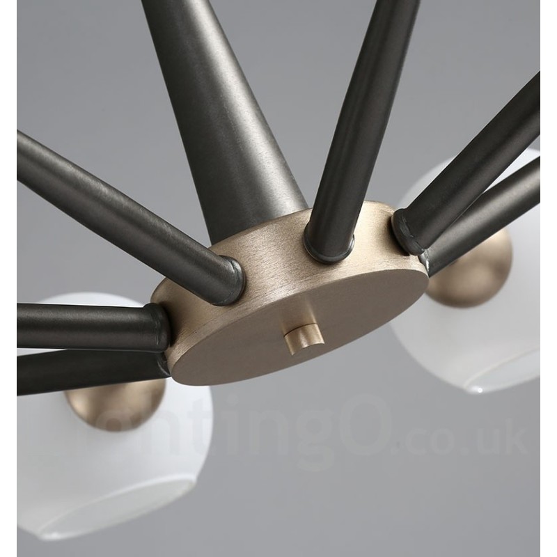 レトロ ヴィンテージ マジック ビーン 素朴なシャンデリア マルチカラー ガラスシェード付き