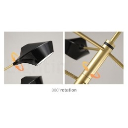 モダンで現代的なパイプシャンデリア、ホワイトブラックのアクリルシェード付き