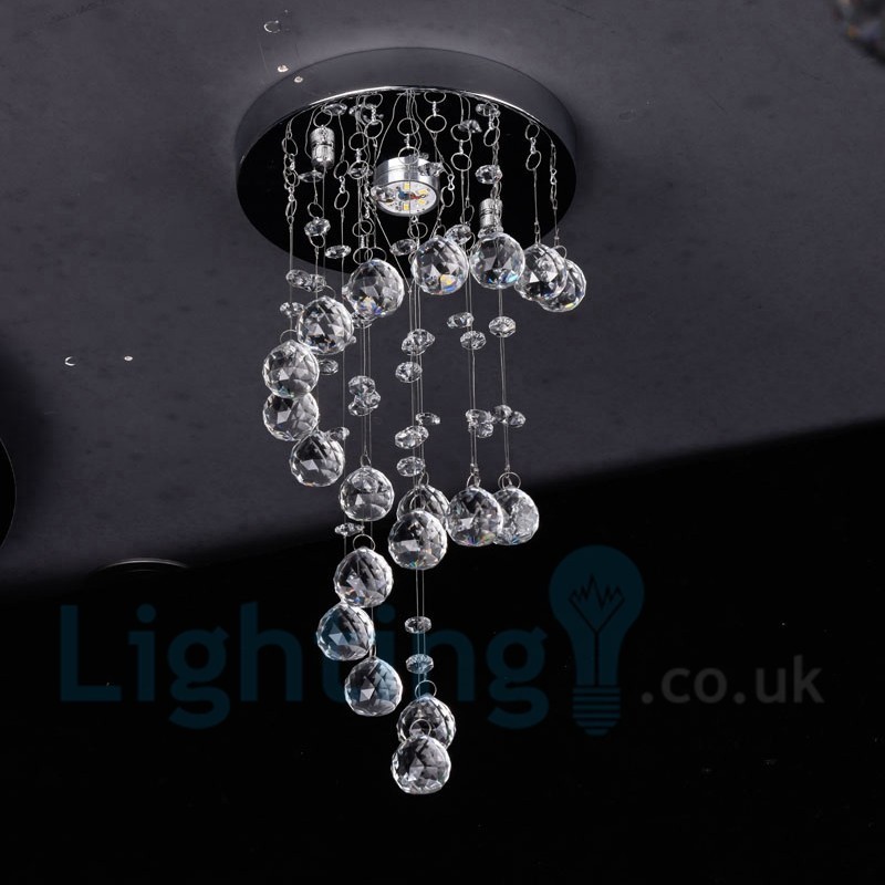 1 ライト モダン K9 クリスタル ラウンド フラッシュ マウント シーリング ライト