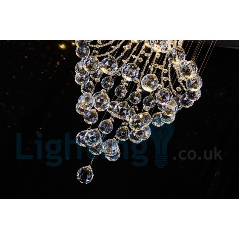 4 ライト モダン K9 クリスタル ラウンド フラッシュ マウント シーリング ライト